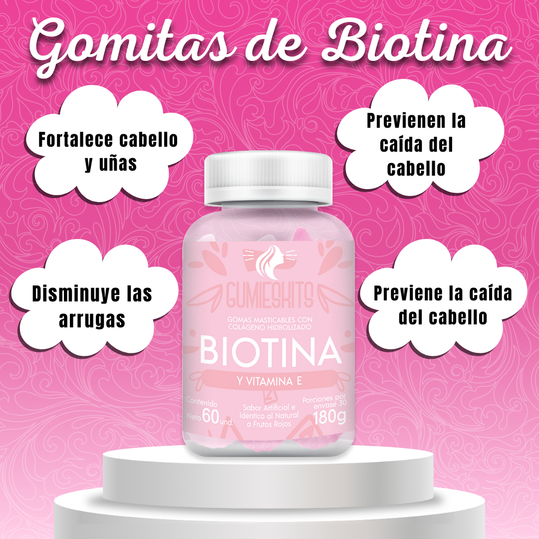 Gomitas de colágeno con Biotina y Vitamina E.