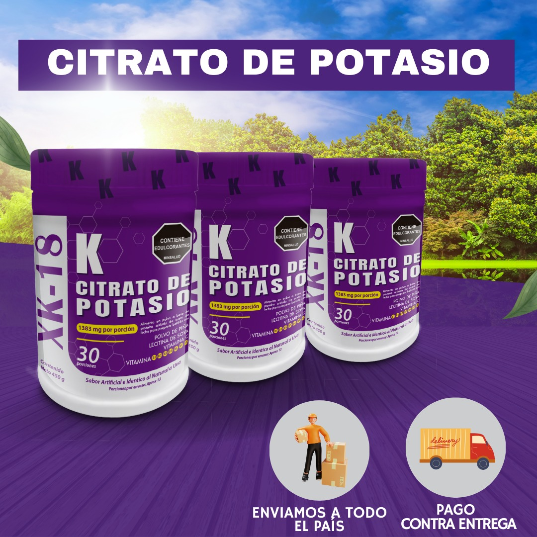 Citrato de potasio en polvo XK- 18 x 450 g