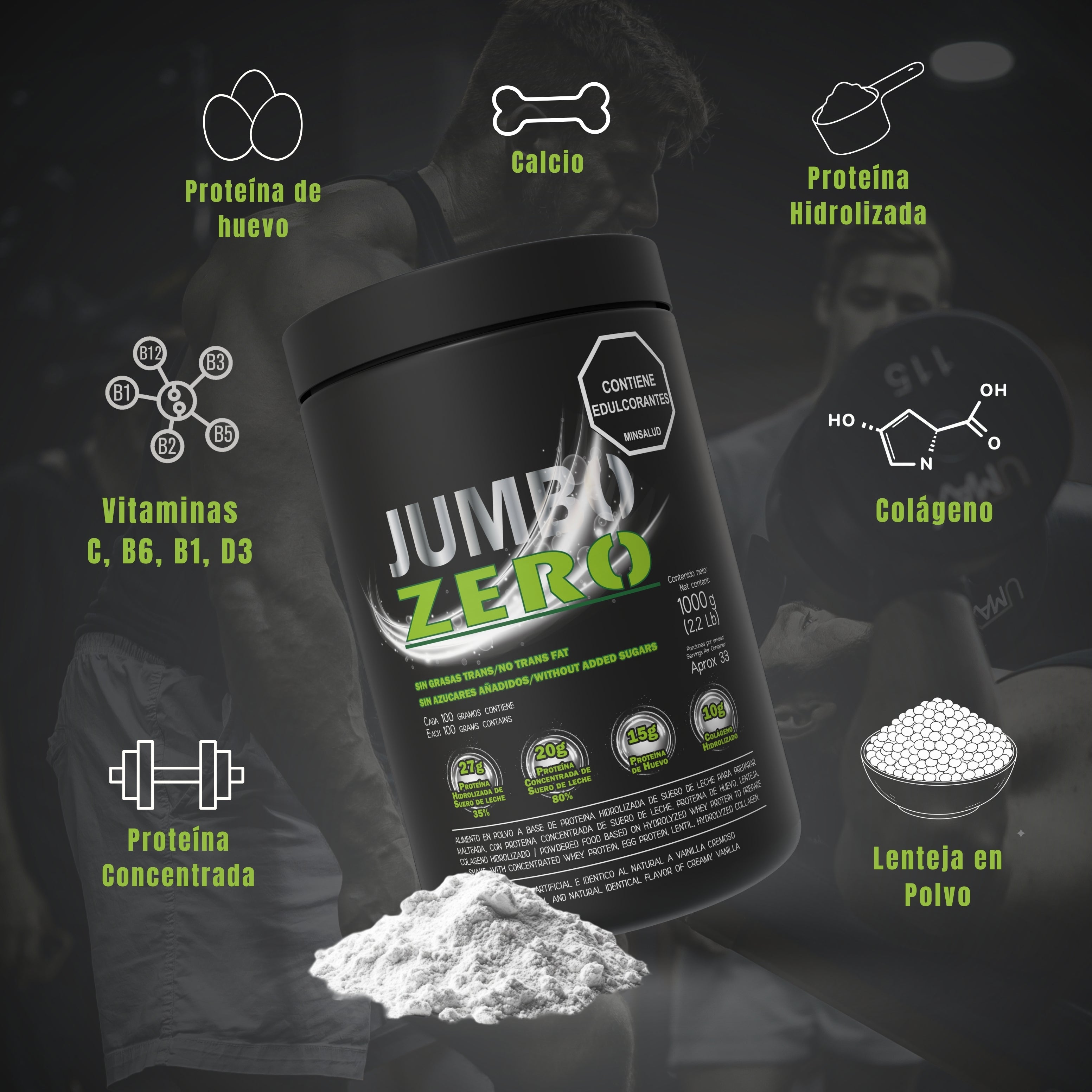 Combo Proteína Limpia Jumbo Zero x 2.2 Lbs + Depurativo & un Shacker